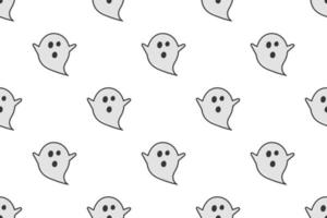 Ghost seamless pattern on white background vector