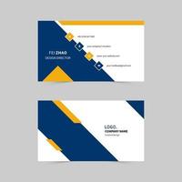 Blue and yellow two-color business card vector
