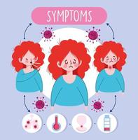Girl with viral symptoms infographic vector