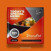 Two Colors Restaurant Food Banner For Social Media post vector