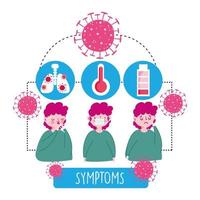 Boy with viral symptoms infographic icons vector