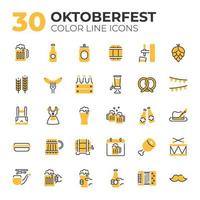 conjunto de iconos relacionados con el oktoberfest vector