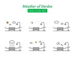 Garden weather line icon symbol set vector