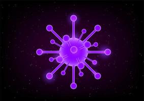 Glowing purple virus concept vector