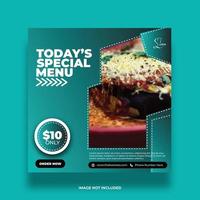 Teal Gradient Special Menu Social Media Banner vector