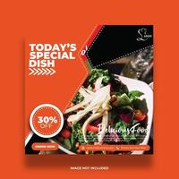 Angled Shape Special Dish Food Banner For Social Media vector