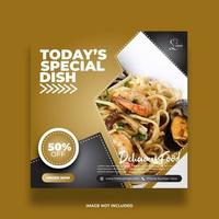 Brown and Black Food Banner For Social Media Posts vector