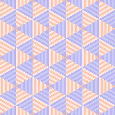 Geometric Pastel Striped Triangle Seamless Pattern