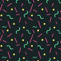 Dark Seamless Memphis Geometric Graphic Pattern vector
