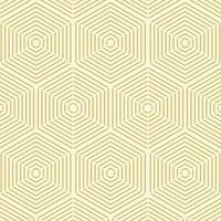 Geometric Gold Line Hexagon Seamless Pattern vector
