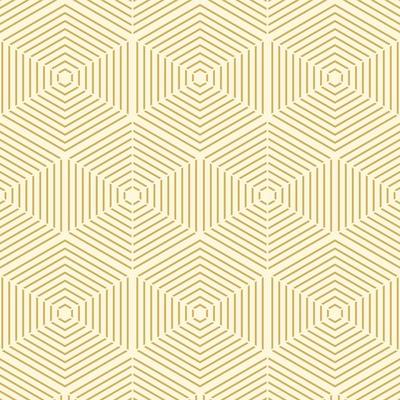 Geometric Gold Line Hexagon Seamless Pattern