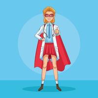 Super female doctor with mas and hero cloak vector