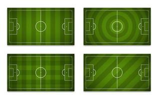 Set of football fields with different patterns vector