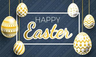 Happy Easter realistic hanging Easter Egg design vector