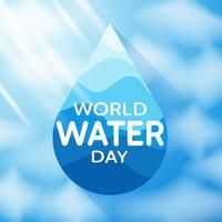 World Water Day Poster with Water Drop and Text vector