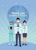 Doctors staff characters with message vector