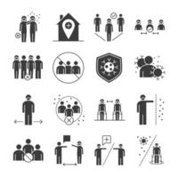 Viral infection pictogram icon set  vector