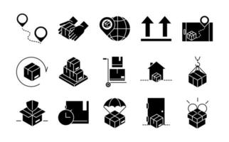 Delivery and logistics icon pack vector
