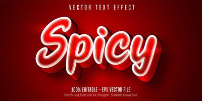 Spicy Text, Red Color Text Effect vector