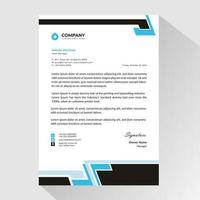 Business letterhead with abstract black and blue borders