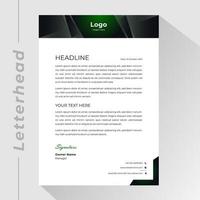 Business letterhead with green gray angle shape header vector