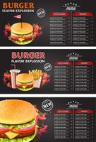 Vintage chalk drawing fast food menu vector