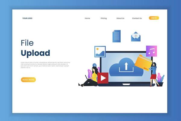 File upload landing page concept