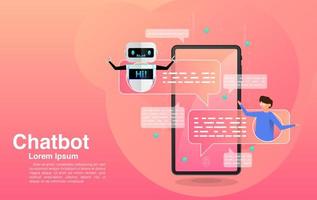 Chatting with Chatbot Application vector