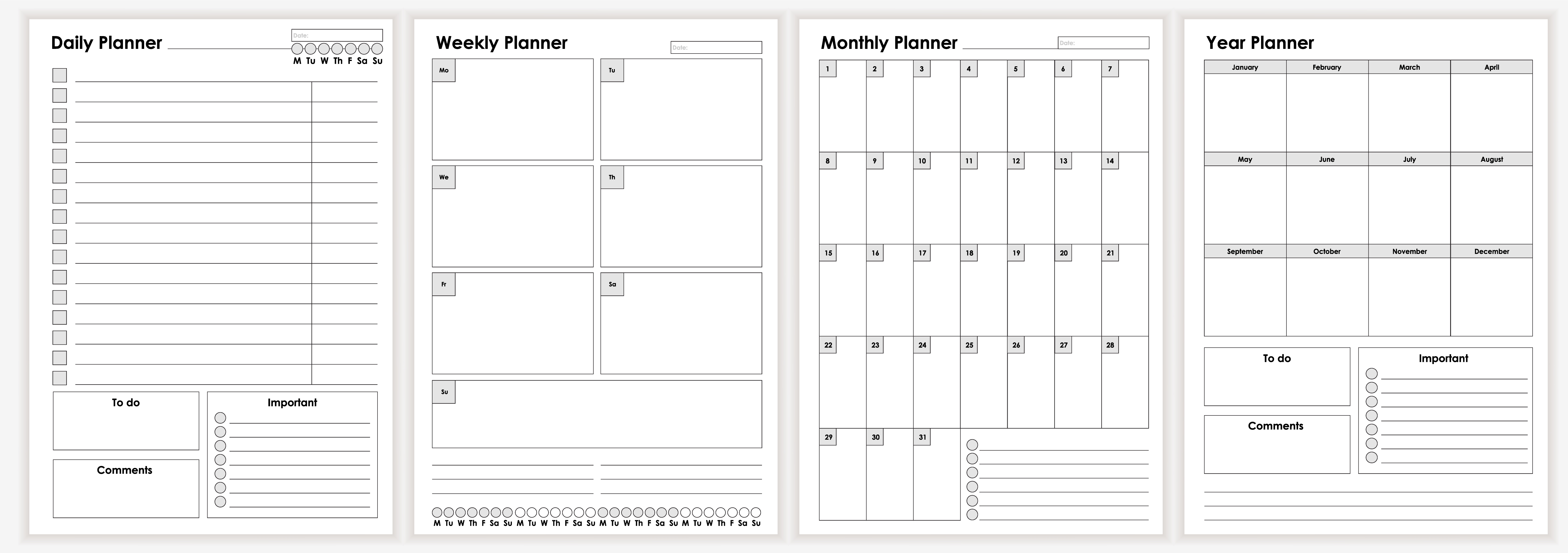 Collection Of Minimalist Life And Business Planner Sheets Download Free Vectors Clipart Graphics Vector Art