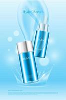 Beautiful shape cosmetic water product poster vector