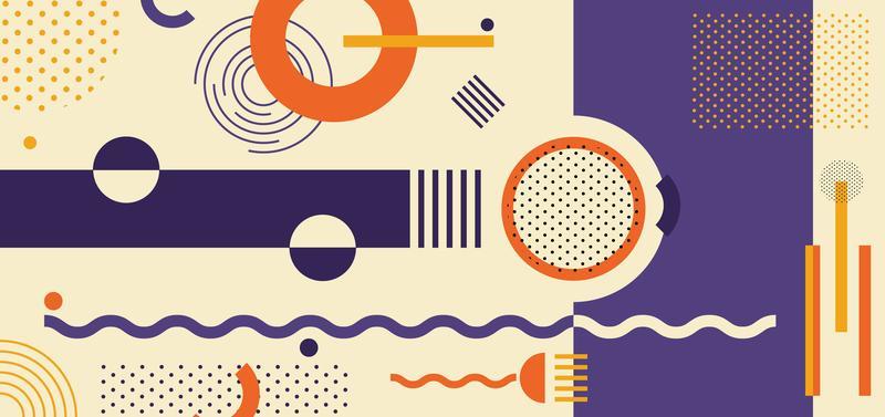 Abstract purple, orange, yellow geometric pattern