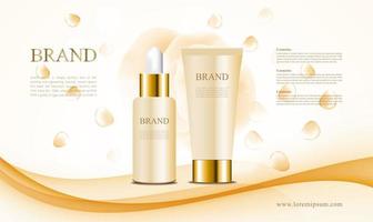 Cosmetics add with blossoms vector