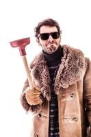 Man with plunger photo