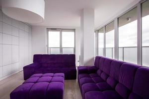 Violet quilted sofa photo