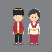 North Maluku Traditional Dress vector