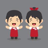 Kids Wearing Apron vector