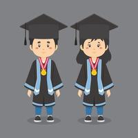 Characters Wearing Graduation Outfits vector