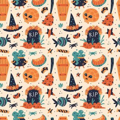 Happy Halloween seamless pattern