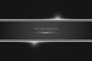 Metallic Carbon Fiber and Gray Banner with Glow Lines vector