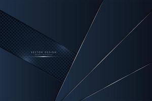 Metallic Dark Navy Angled Layers with Glow Lines vector