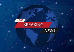 Live breaking news over world and space screen saver vector
