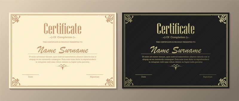 Light and dark certificate of completion set