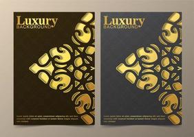 Half mandala luxury card set vector