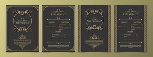 Menu set with ornamental elements and frames vector