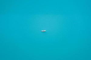 Aerial photo of boat in the water 