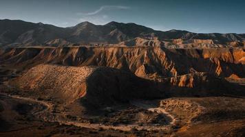 Mountain range with light and shadow photo