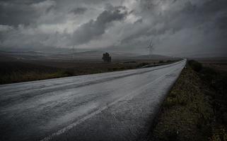 Gray asphalt road  photo