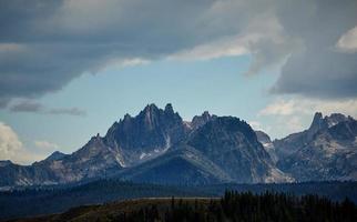 Rocky mountain near forest photo