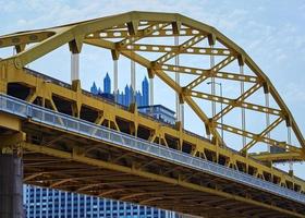 Yellow metal bridge photo