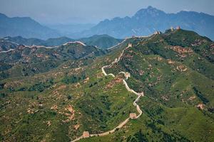 vista aérea de la gran muralla china foto